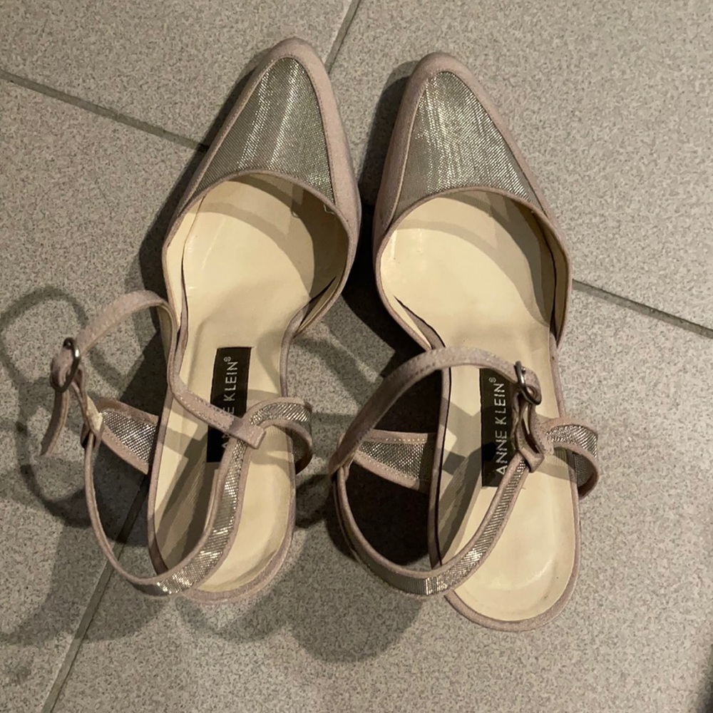 Anne Klein Beige (tan) ankle strap shoe